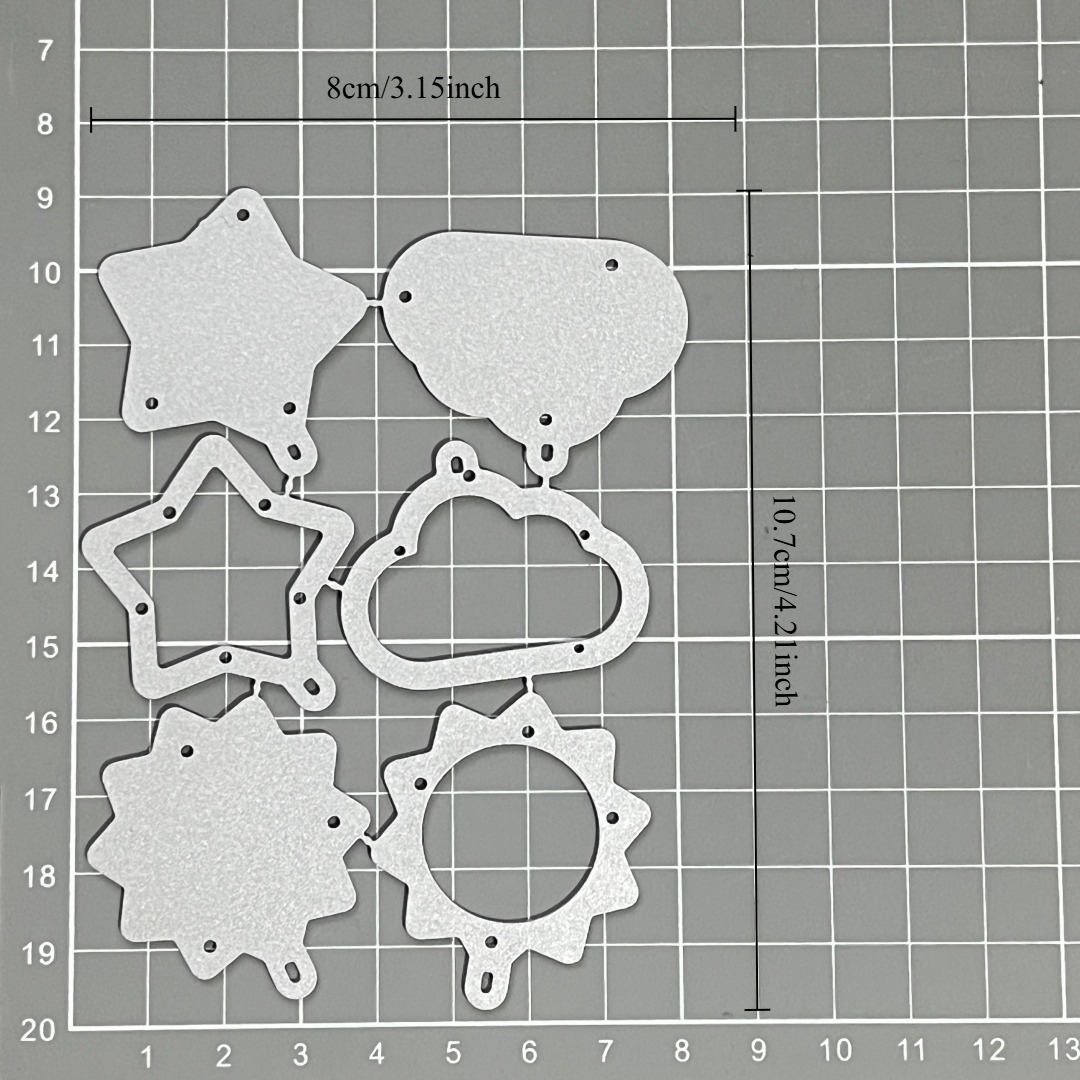 E-shop Neu erstellte Metall Schneidvorlagen für Sterne, Wolken und die Sonne, ideal für Scrapbooking, Basteln von Weihnachtskarten, Schneiden von