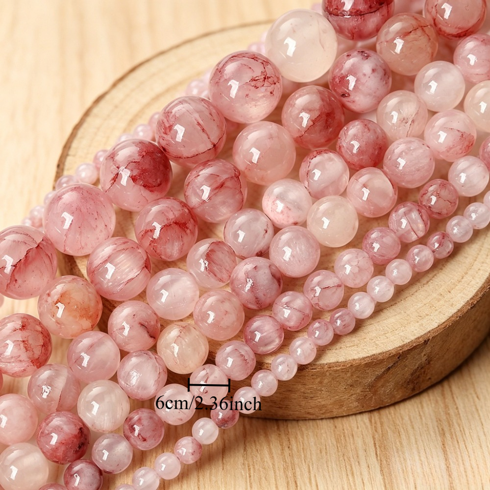 TEMU Beads & Bead Assortments: Agate Round Loose Beads, An Gift For Valentine's Day, Diy Bracelet, Necklace, And Earring Jewelry Accessories, A Great