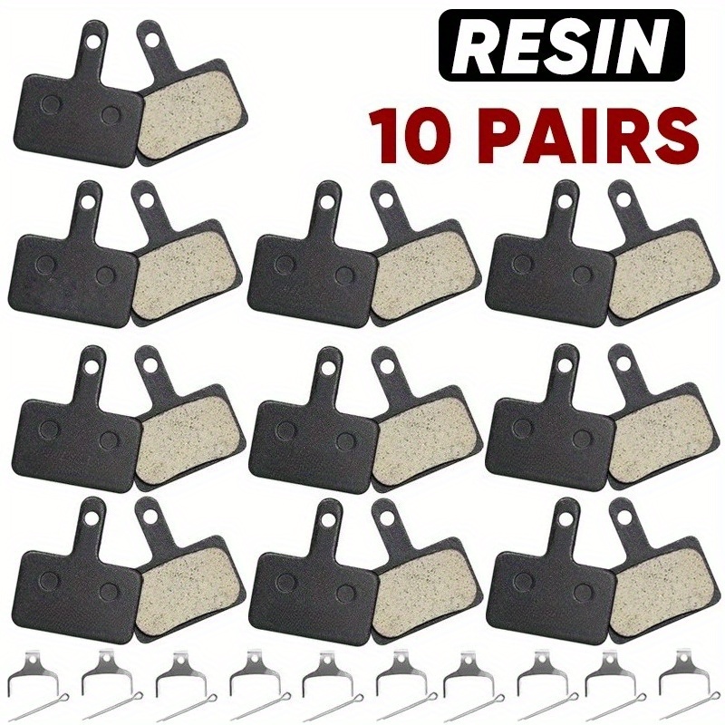 TEMU 10-pair Heavy-duty Resin Bicycle Compatible For Mt200, , , M315, M525, M475, M495, M515 Brake Systems - High-performance Resin Brake Pads