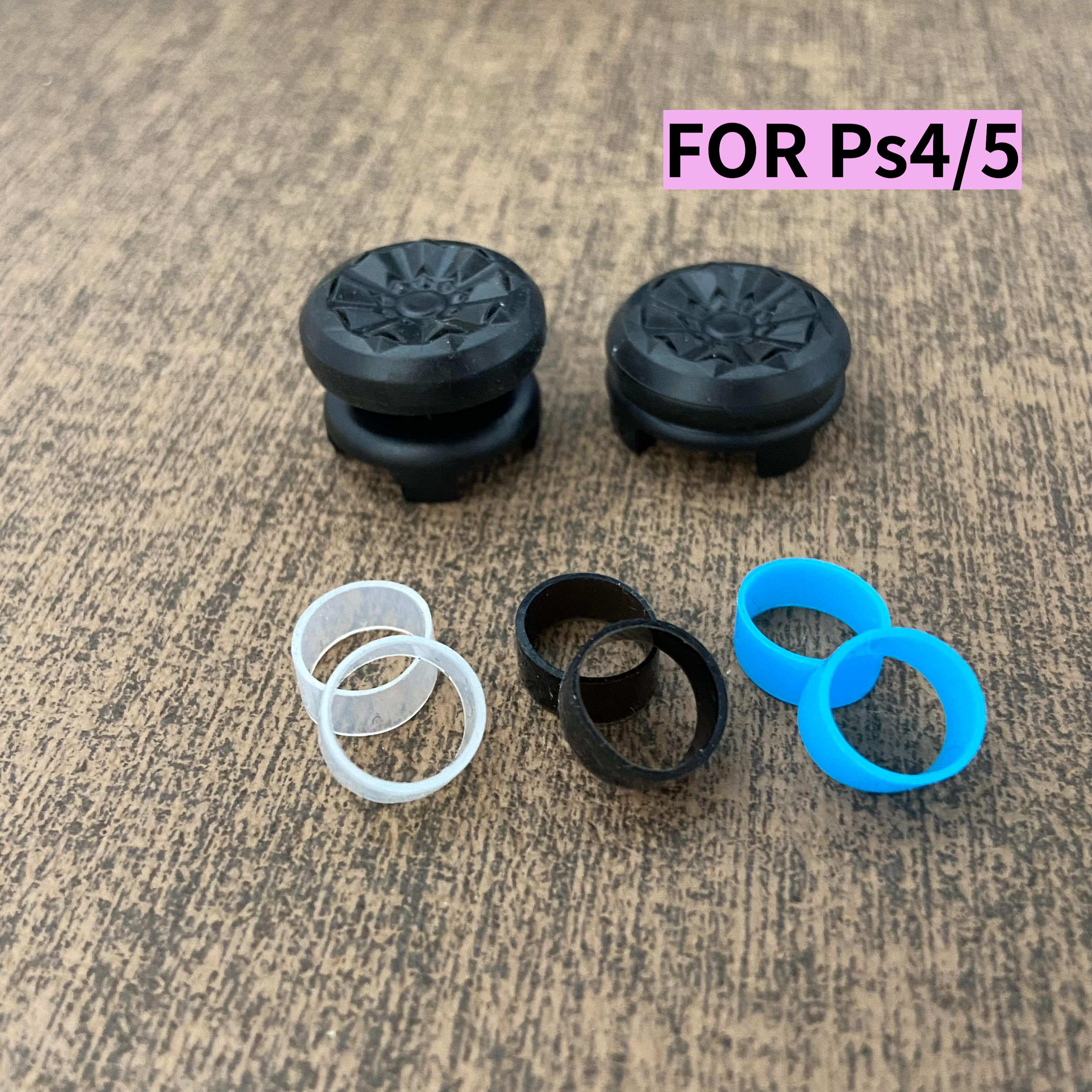 TEMU 2pcs Thumb Grip Caps + 6 Joystick Protective Ring, Suitable For Ps4 & Ps5 Controllers, Precision Thumb Grip Caps For X/s/one Controllers -