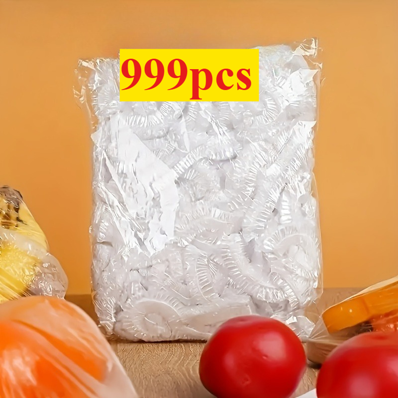 TEMU Reusable Food-grade Storage Bags 999pcs, Dust-proof Bowl/plate/fruit/vegetable Sealing Covers, Suitable For Picnics, Barbecues, And Kitchen Food