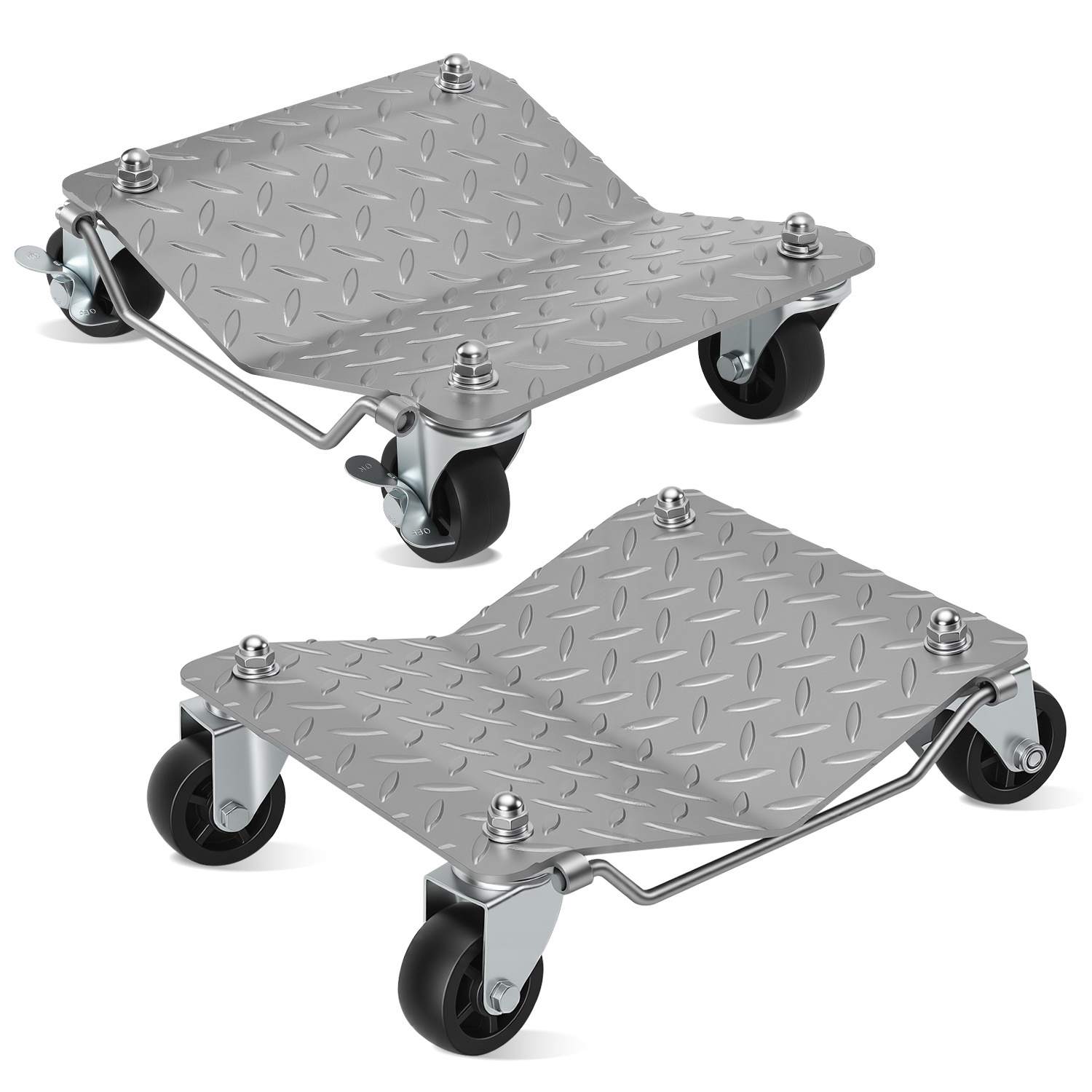 TEMU Aide à la manœuvre 2x/4x pour véhicule Rouleau de manœuvre pour changement de pneu Plateau de manœuvre pour voiture Aides à la manœuvre en acier