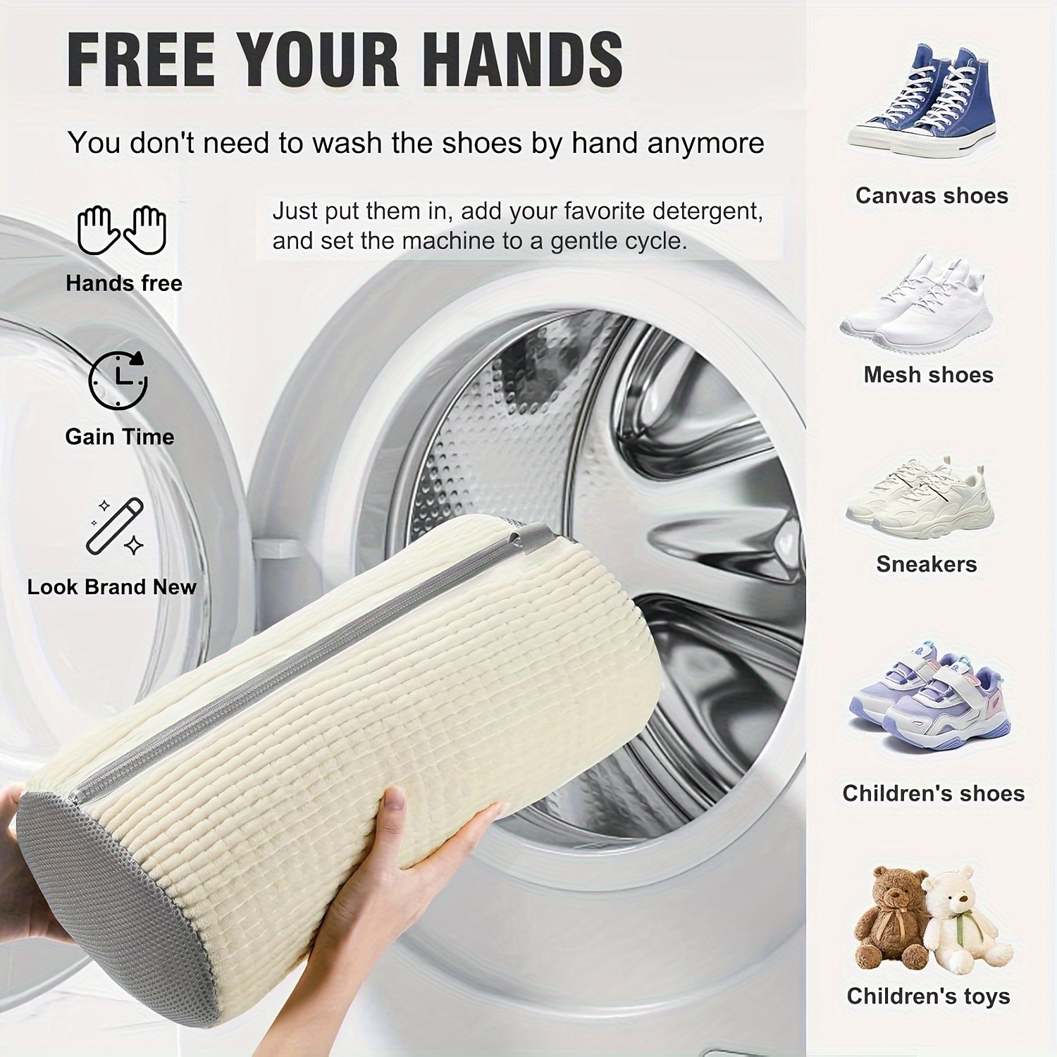 White Shoes Washer Setting For Shoes Shoe Washing Machine Bag