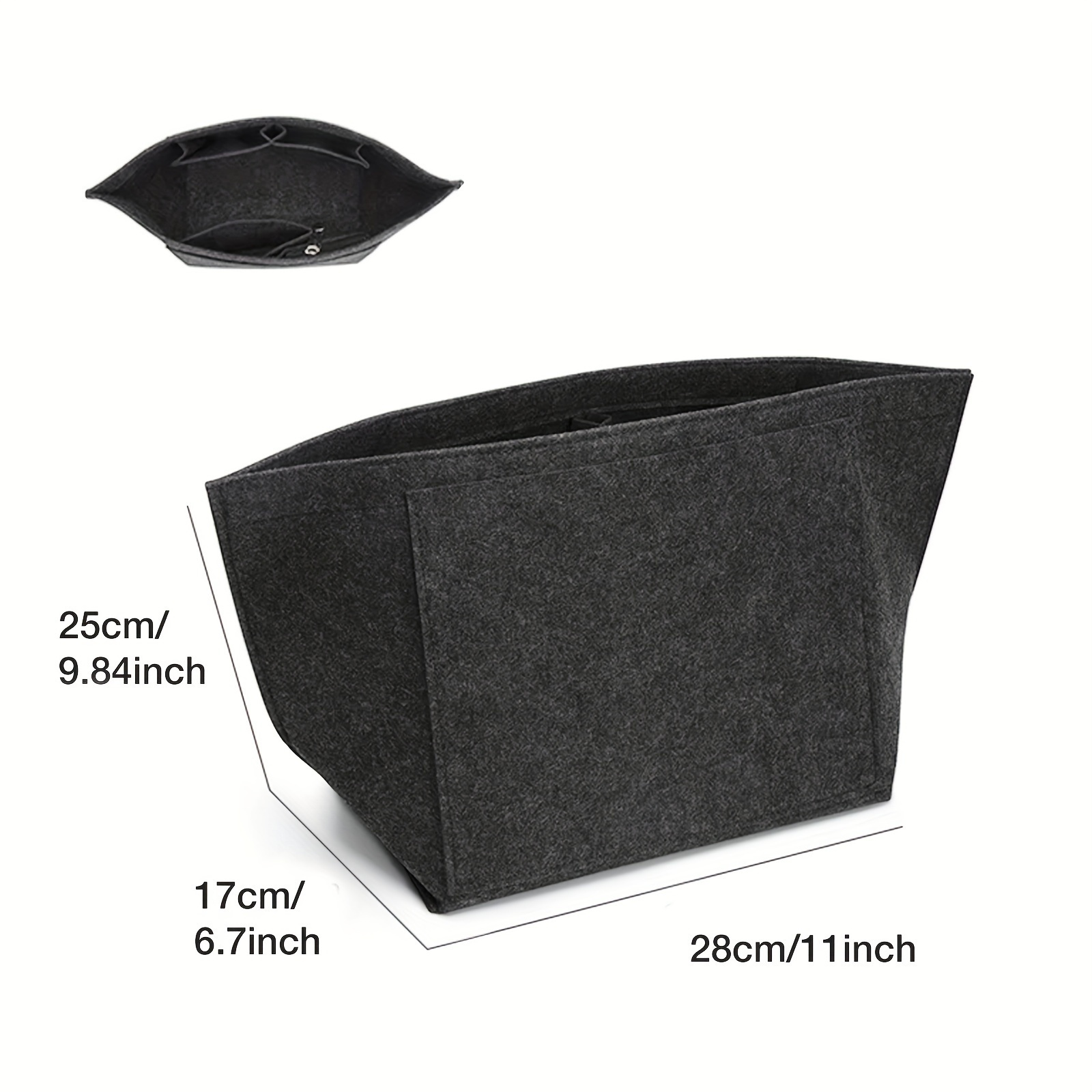 TEMU 1pc Felt Bag - Travel Bag Cosmetic Storage, -bag Storage Bag Large Tote Bag, Outing Storage Classification Partition Inner Bag, Multi-functional