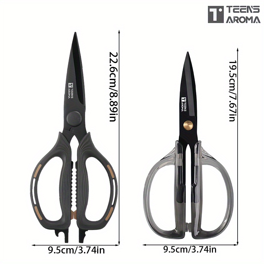 Image of 2pcs High-quality Professional Stainless Steel Scissors, Ultra-sharp, Heavy-duty, Scissors For Easy Cutting - Ergonomic Handle, Suitable For Office, Daily Use, And Gifting For All Holidays