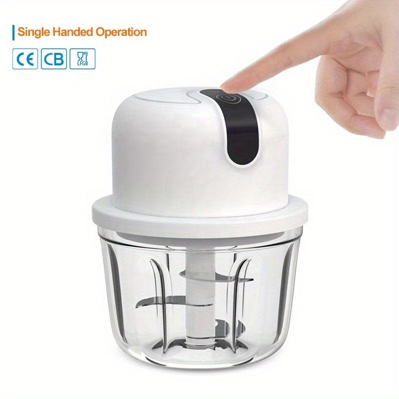 mini electric food processor usb rechargeable garlic mincer meat grinder 11 83oz multi functional kitchen appliance for pepper nuts meat grinding durable plastic lithium battery 18650 series Product details 1