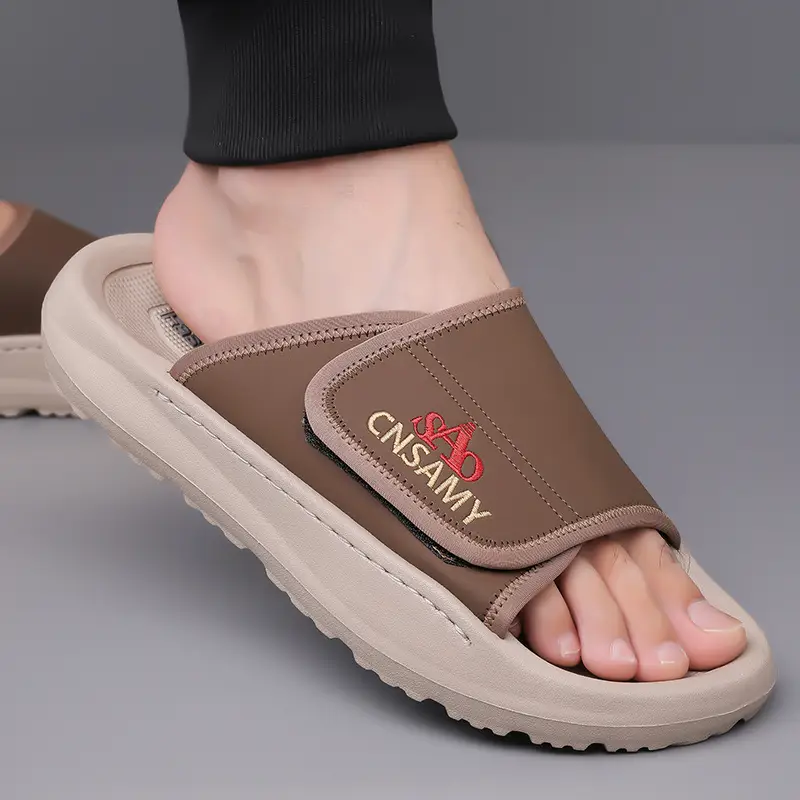 mens home bathroom slippers 2025 new lightweight quick dry mens sandals fashion open toe slides for indoor outdoor beach and casual wear sole non slip solid color round toe stylish anti skid flip flops comfortable thick soled summer durable eva material unisex design everyday use car friendly slip resistant house slippers 2pcs set 1pc shoe 1pc bag Product details 18