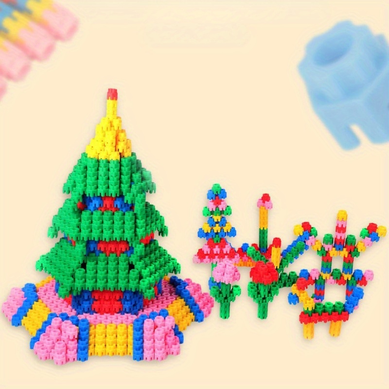 128pcs large size diy interlocking blocks multi color hexagonal blocks large creative chain blocks play childrens creative imagination back to school gifts handmade construction toys details 5