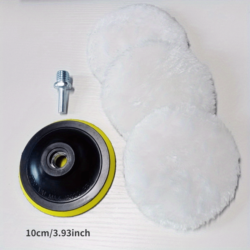 5pcs High-grade Wool Polishing Set - Durable, Long-lasting Buffing Wheel 1-10cm With Drill Adapter For Car Detailing And Waxing