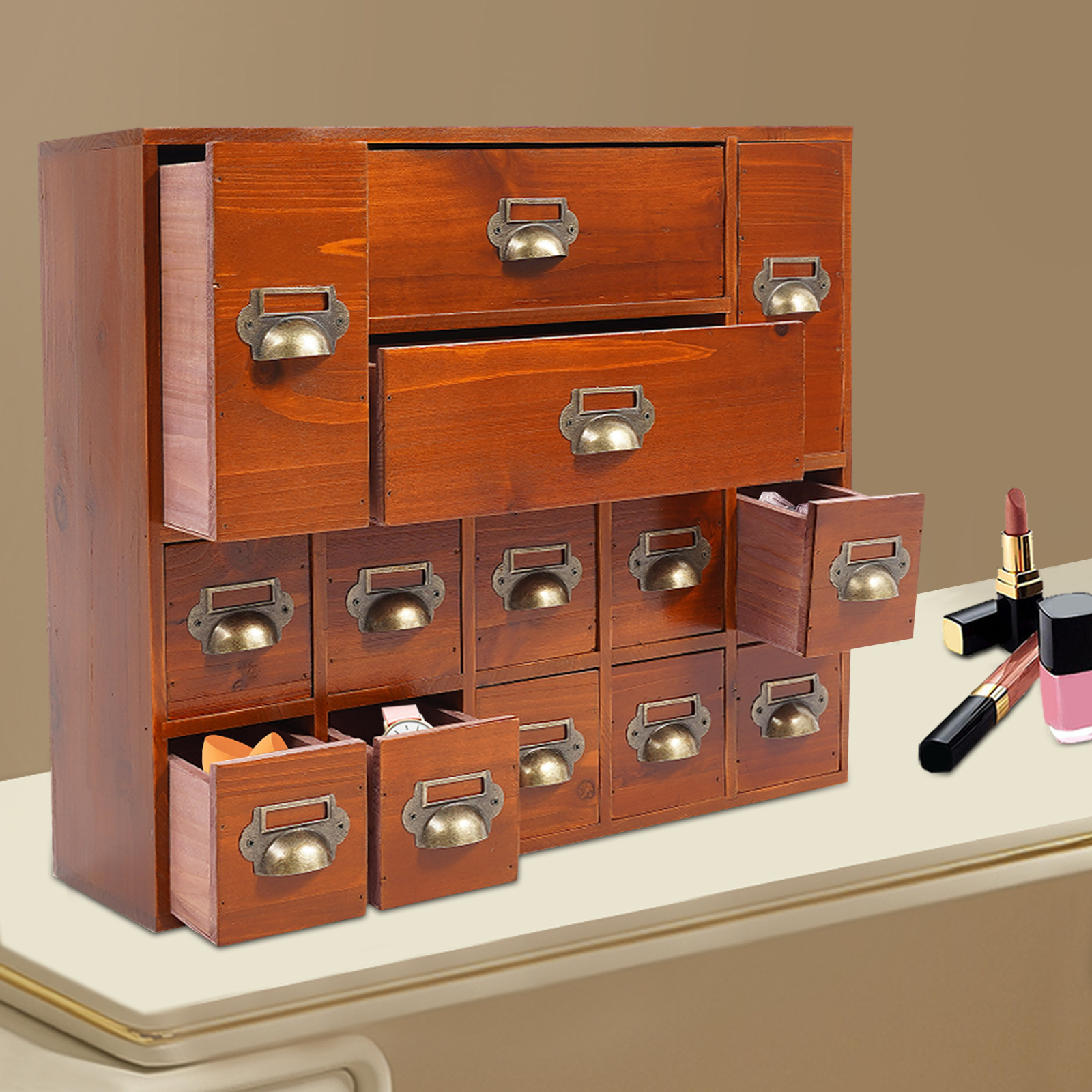 armario almacenamiento cajones madera vintage armario Temu