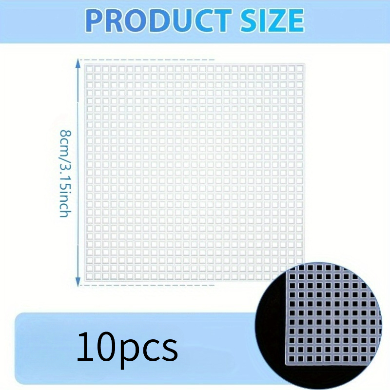 TEMU 10 feuilles de toile carrée en plastique | Toile à point d' à motif de grille vierge pour broderie, , crochet et manuels en fil - Tapis en