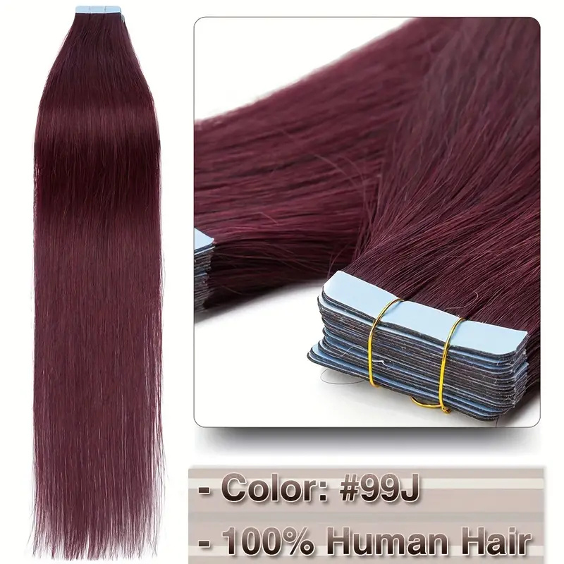 Image of 20pcs Seamless Mini Hair Extensions For Women - Natural Straight Hair, 16-26 Inches Long, Easy To Apply And, Soft And Texture, No Damage To Hair, Perfect For Daily Use