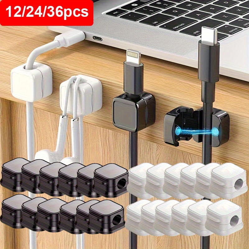 Luxorium Kabel Organizer 12 Pack magnetische Kabelhalter Schreibtisch für Ladekabel ordentliches Cable Management Homeoffice Zubehör