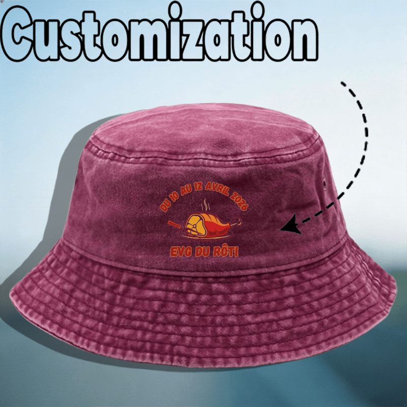 TEMU Customizable Patterns/names/photos/logos On A Washable Vintage Fisherman Hat, Perfect For Weddings, Wedding Parties, Travel, And Holiday Gifts -