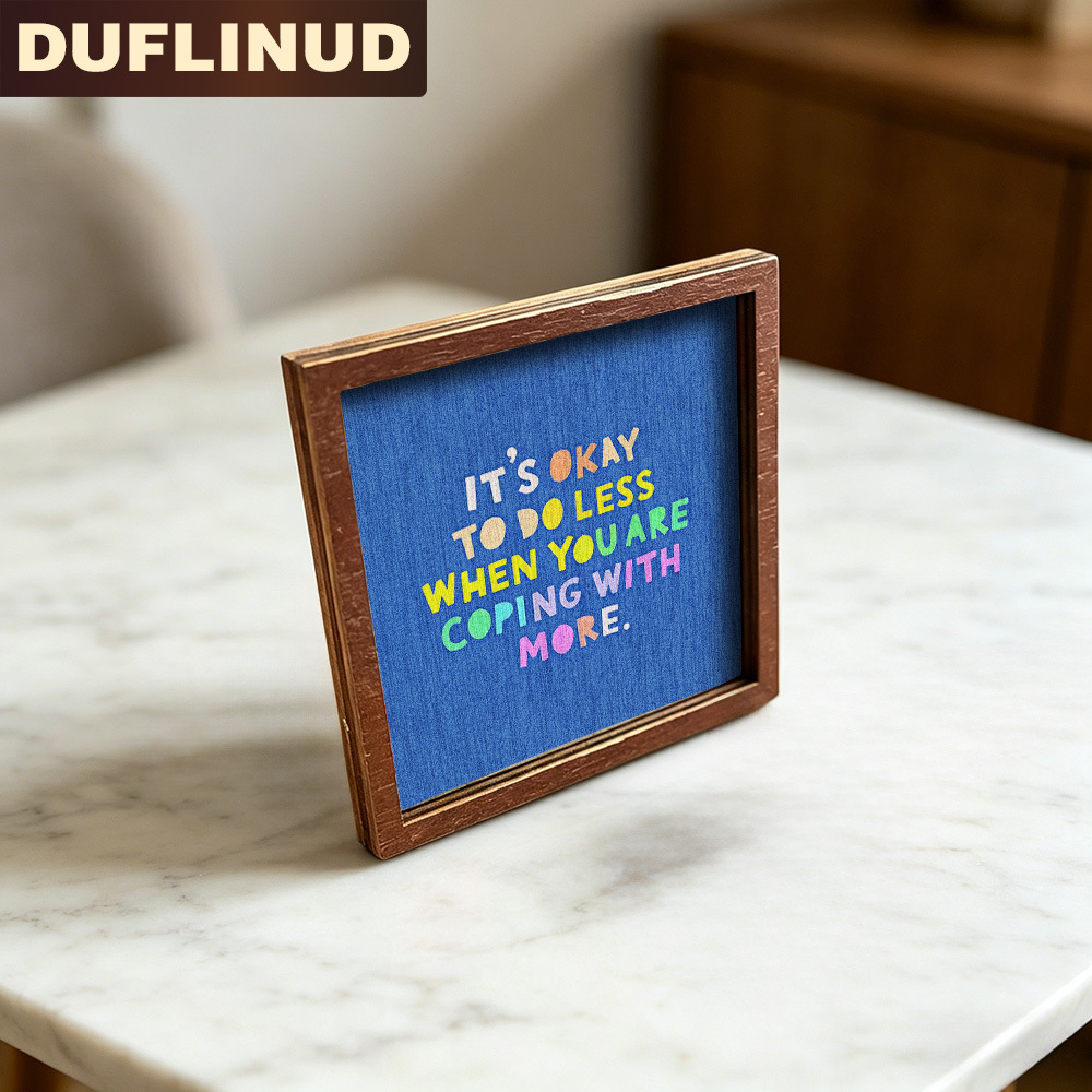 TEMU Inspirational Quote Fridge Magnet, Mini Decorative Plaque, Micro Decorative Block With "it's Okay To Do Less" Warm Text, Vibrant Layout Design,
