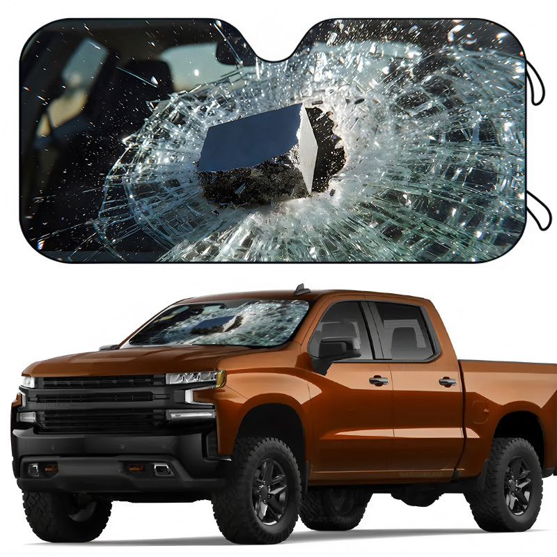 TEMU 1pc Durable Car Sun Shade, Foldable And Portable, Prevents Temperature Rise, Windshield Sun Shade For Car, With Suction Cups, Practical Car
