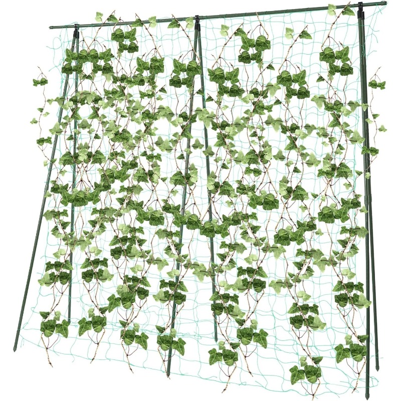 TEMU 180 x 180 cm Gurkengitter mit Kletternetz | PE-Material, geeignet für Trauben, Blumen, Gurken, Erbsen, Zucchini