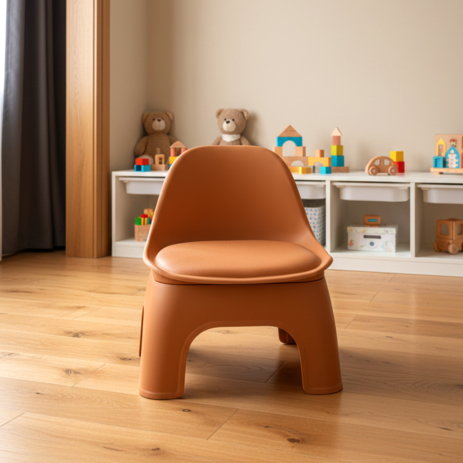 Plastic Round Stool, Portable Low Stool, Modern , Space-, Suitable For Small Apartments And , Usable Indoors And Outdoors, In Gray, Green, And Orange