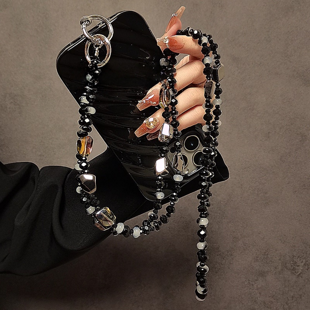 Image of Luxury And High-end Bead Long Crossbody Hanging Rope Chain Phone Case Bag Universal Versatile Pendant For Women's Fashion