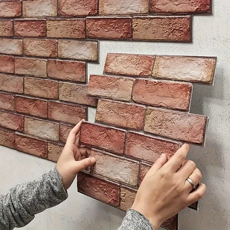 10枚の3d 壁タイルステッカー - 自己粘着式、簡単に剥がして貼ることができ、耐久性のあるpvc、防水でお手入れも簡単 - キッチン、リビン 、バスルーム、廊下の装飾に最適