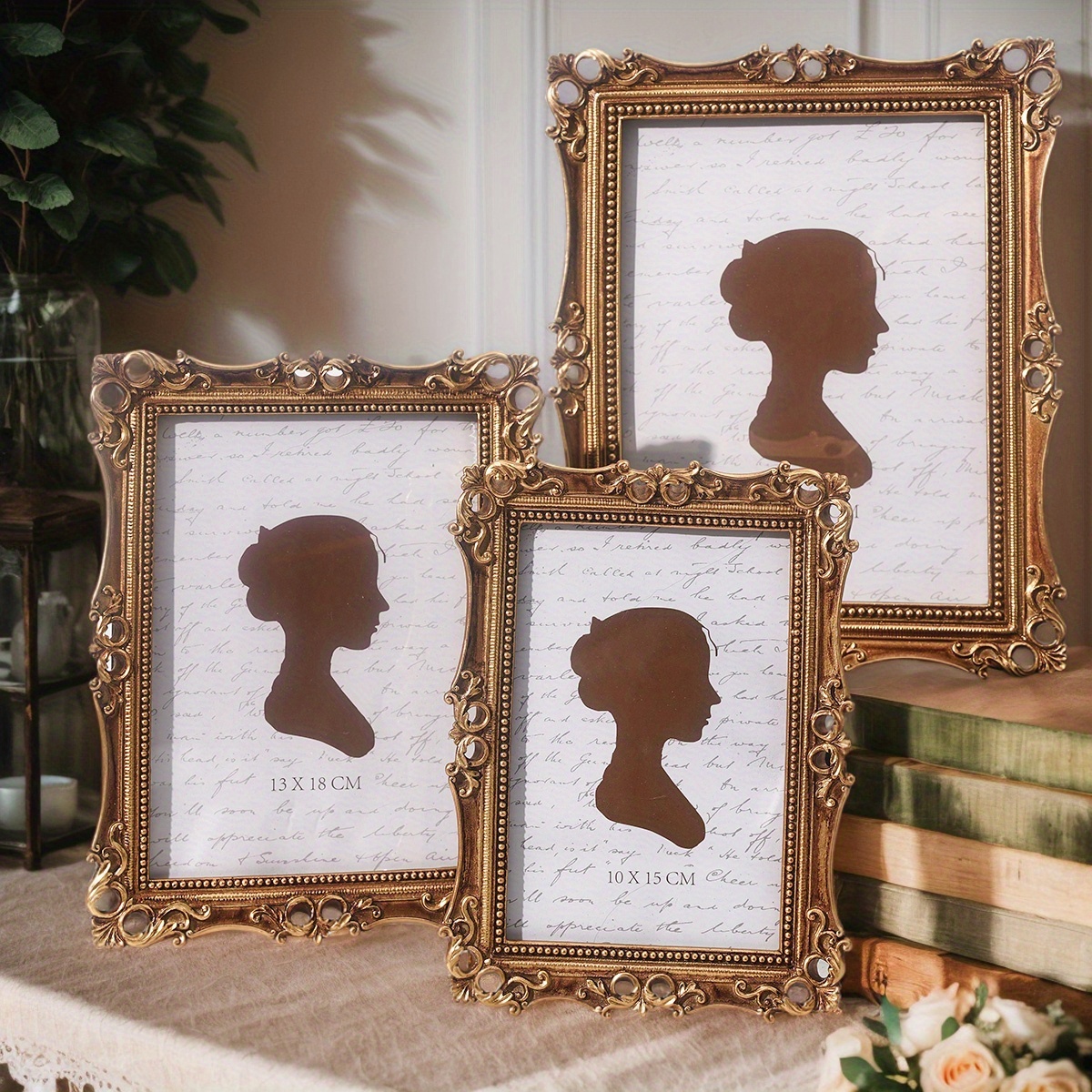 1pc photo display frame   circle shape resin photo frame european elegant vintage pattern decorative border hand painted home decoration photo frame suitable for photo display and photography shooting props