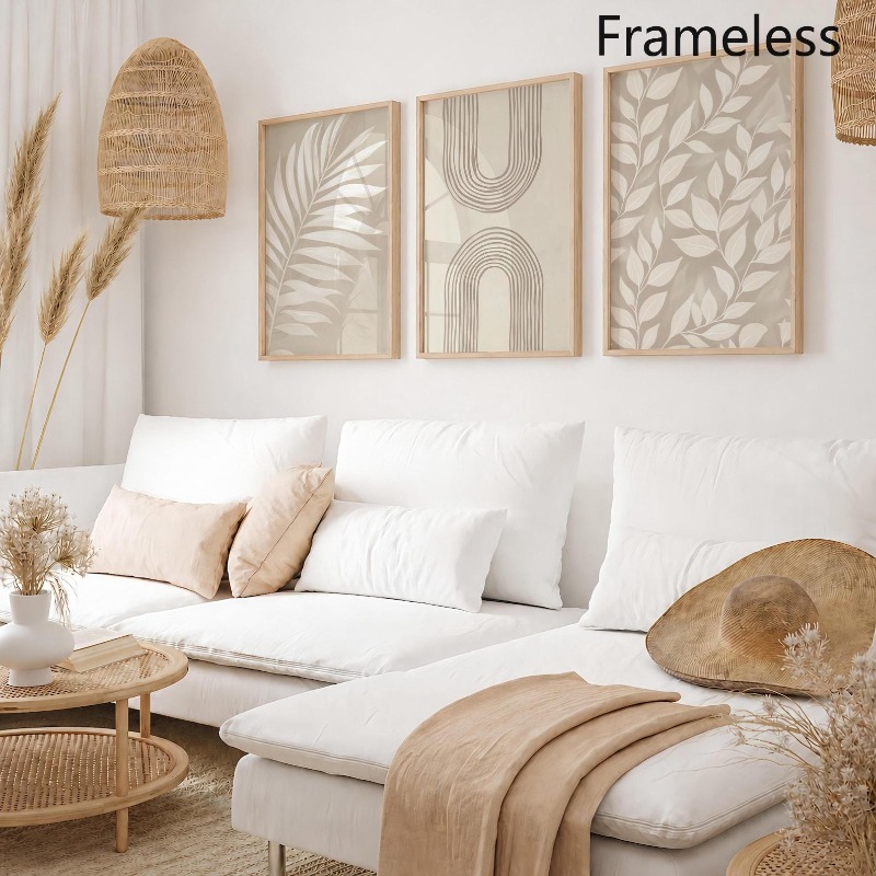 TEMU 2d Flat, 3pcs Botanical Abstract Boho Beige Gallery Japandi Neutral Prints Modern Prints Scandinavian Decor Festival Gift, Living Room, Bedroom,