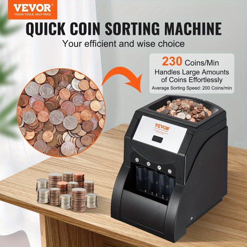 

Dollar Coin Sorter, 1 Cent, 5 , 10 Cents25 Sorter, Can Sort 20 Eachcanhold 200 , Including 4 Very Suitable For Activities And Penny Bank For Adults