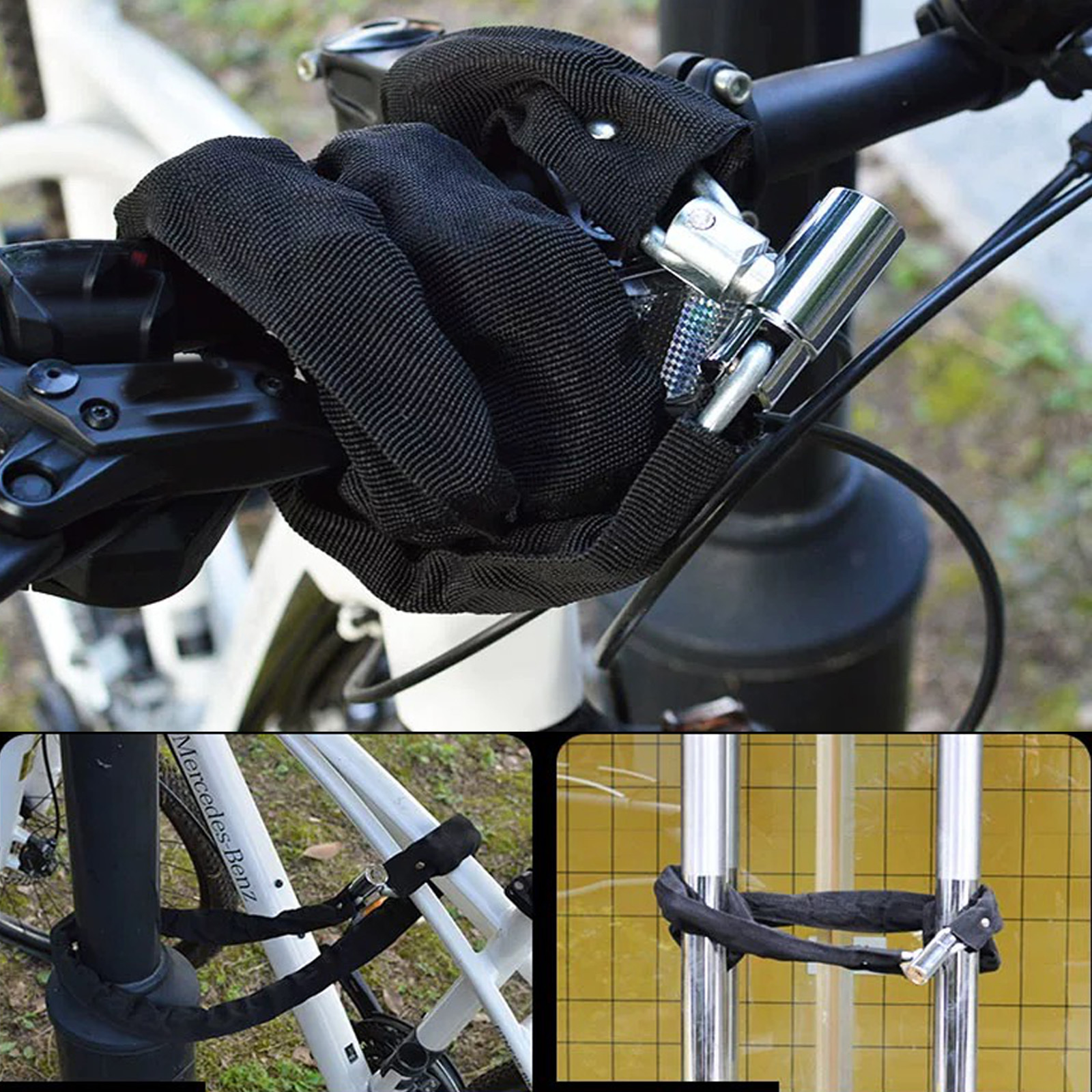 TEMU 1.2m Bike Lock, Bike Locks With 2 Keys, Anti-theft Bike Chain Lock, Heavy Duty Bicycle Lock For Motorbike, Motorcycle, Gate, Fence