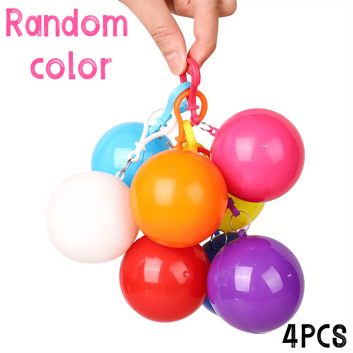 Image of 4pcs/6pcs, Adult Emergency Poncho, Raincoat Ball Set With Hooks, Adult Raincoat Set, Suitable For Camping, Outdoor Riding, Hiking, Outdoor Sports And Amusement Park, Etc. (color Random)