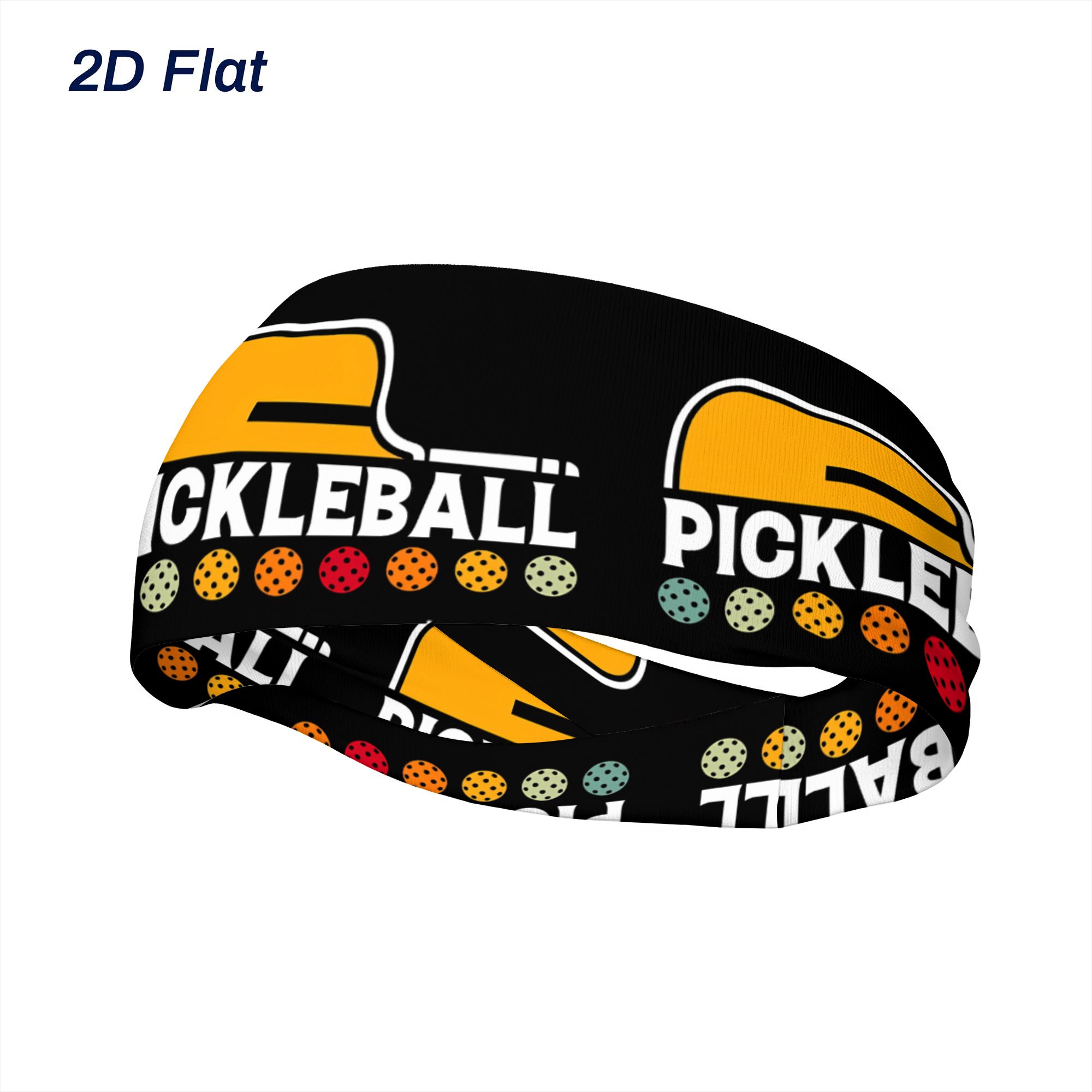 TEMU Pickleball Comfortable Headband Stretchy Exercise Hair Accessory 2d Print Design Workout Headwear For