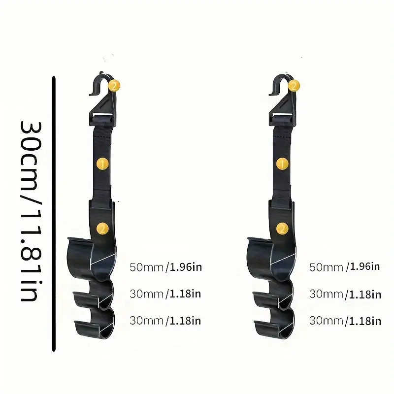 TEMU 2pcs Car Trunk Storage Hook Set With Packaging, Suitable For Luggage, Umbrellas, Fishing Rod Holders, Universal Car Seat Back Organizer Brackets, And Interior Storage Organization
