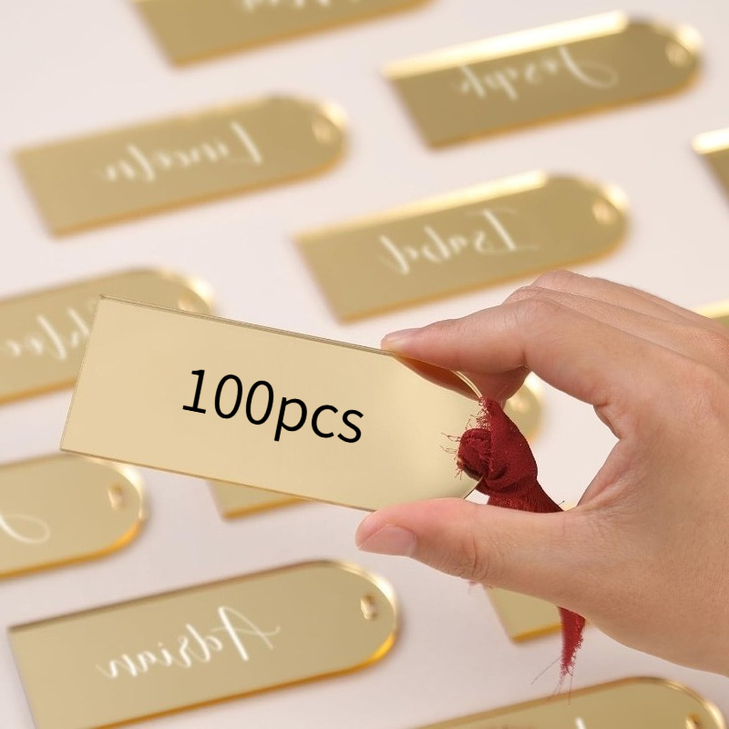 TEMU Tarjeta de Asiento con Espejo Acrílico Dorado - Etiquetas para /Número, Ideal para , Tarjetas de Número de Mesa para Fiestas de , Tarjetas de