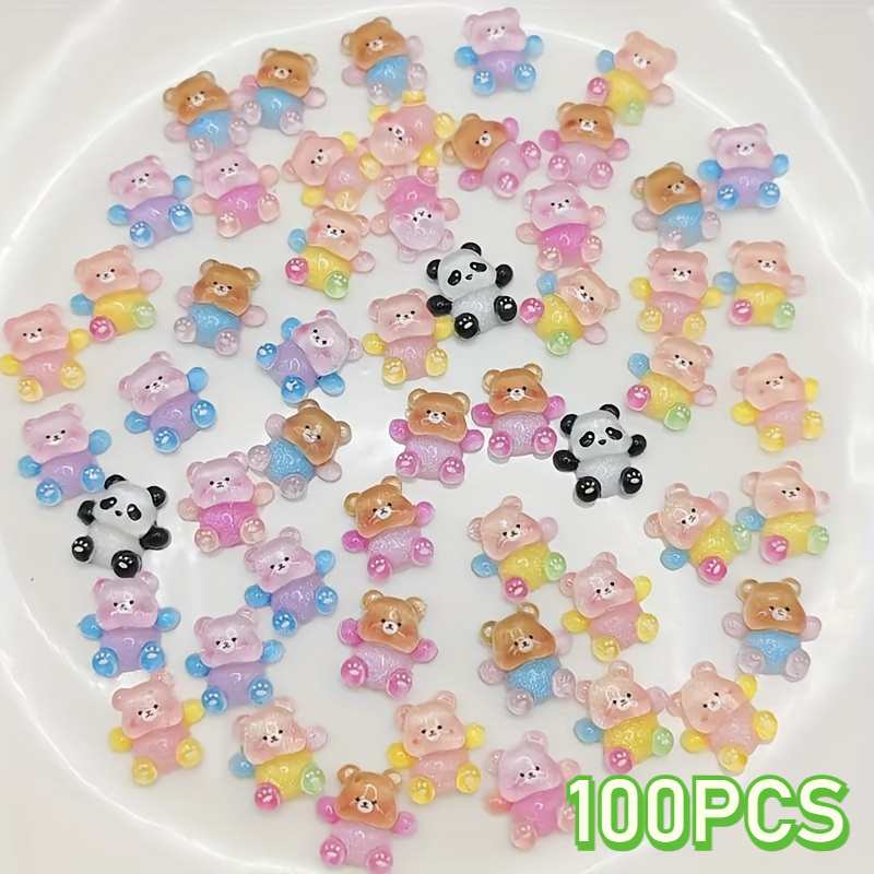 TEMU 50/100pcs Cute Resin Panda Additions, Nail Hangers, Patches, Luggage Shoes, Clothing , Art Decoration, (mixed), Used As A Cute Gift For , Wife,