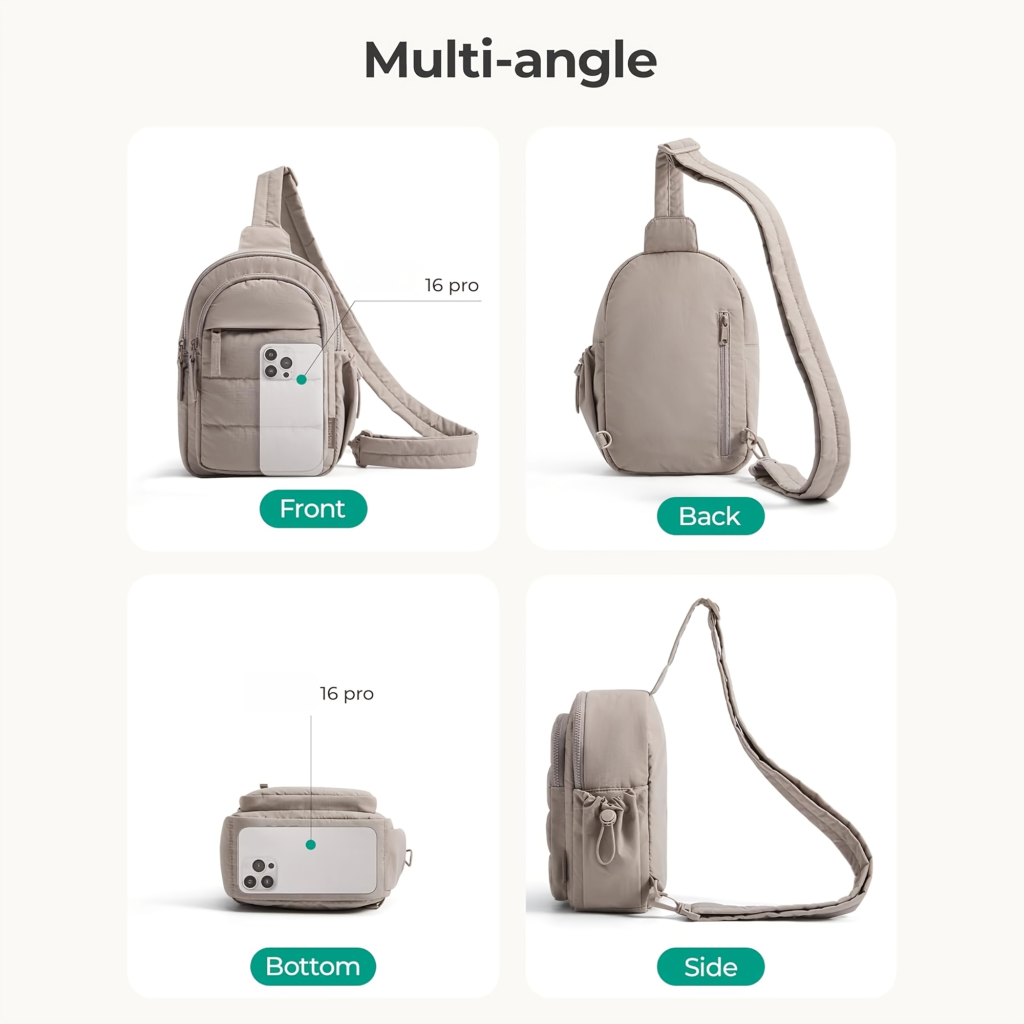Multi-Functional Shoulder Bag Crossbody Bag with Multiple Pockets