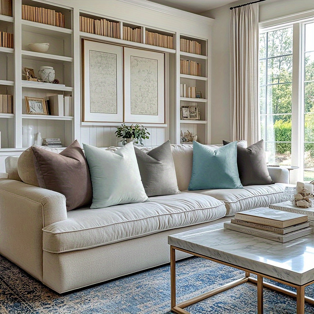 Couch 18 Square Throw Pillows Solid Decorative Square Throw Pillow - Main Image