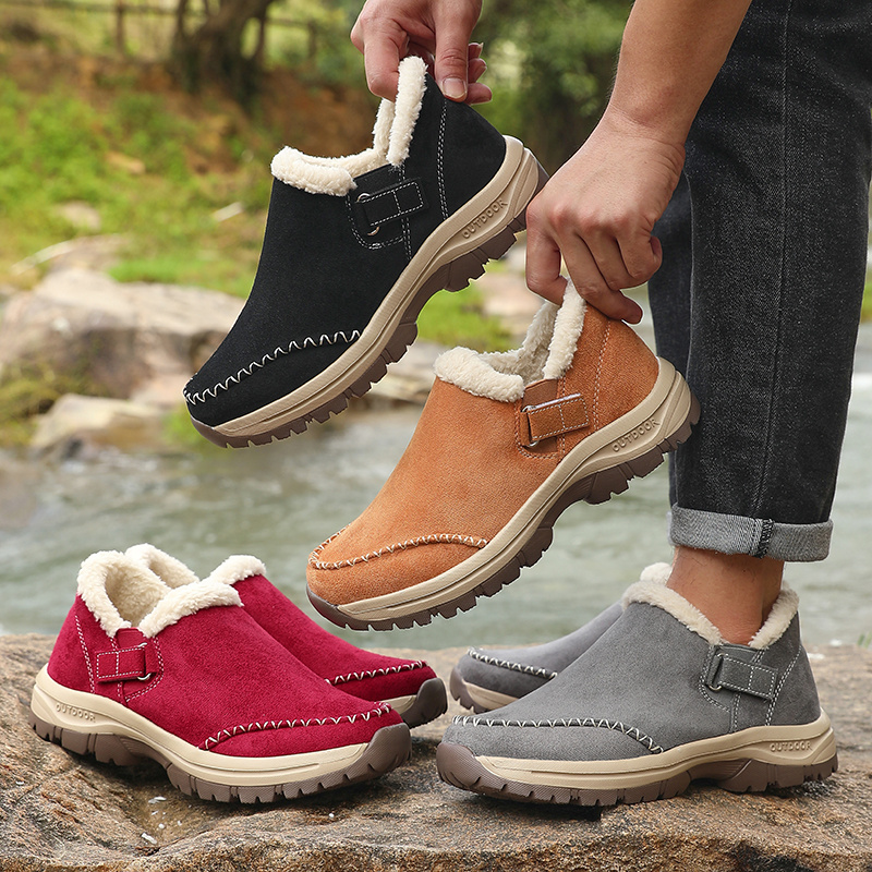 Men's Thermal Winter Hiking Boots, Plush Lined Short Boots