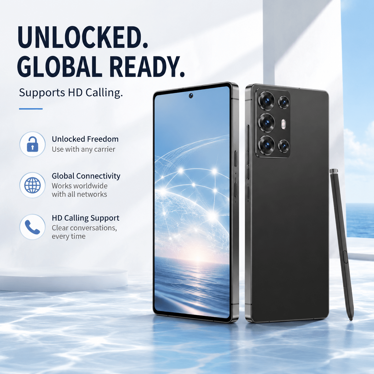     unlocked version mobile phone with 4gb 64gb large memory offers convenient communication for cross border travel 6 8 inch hd screen   gps navigation and full additions Product details 2
