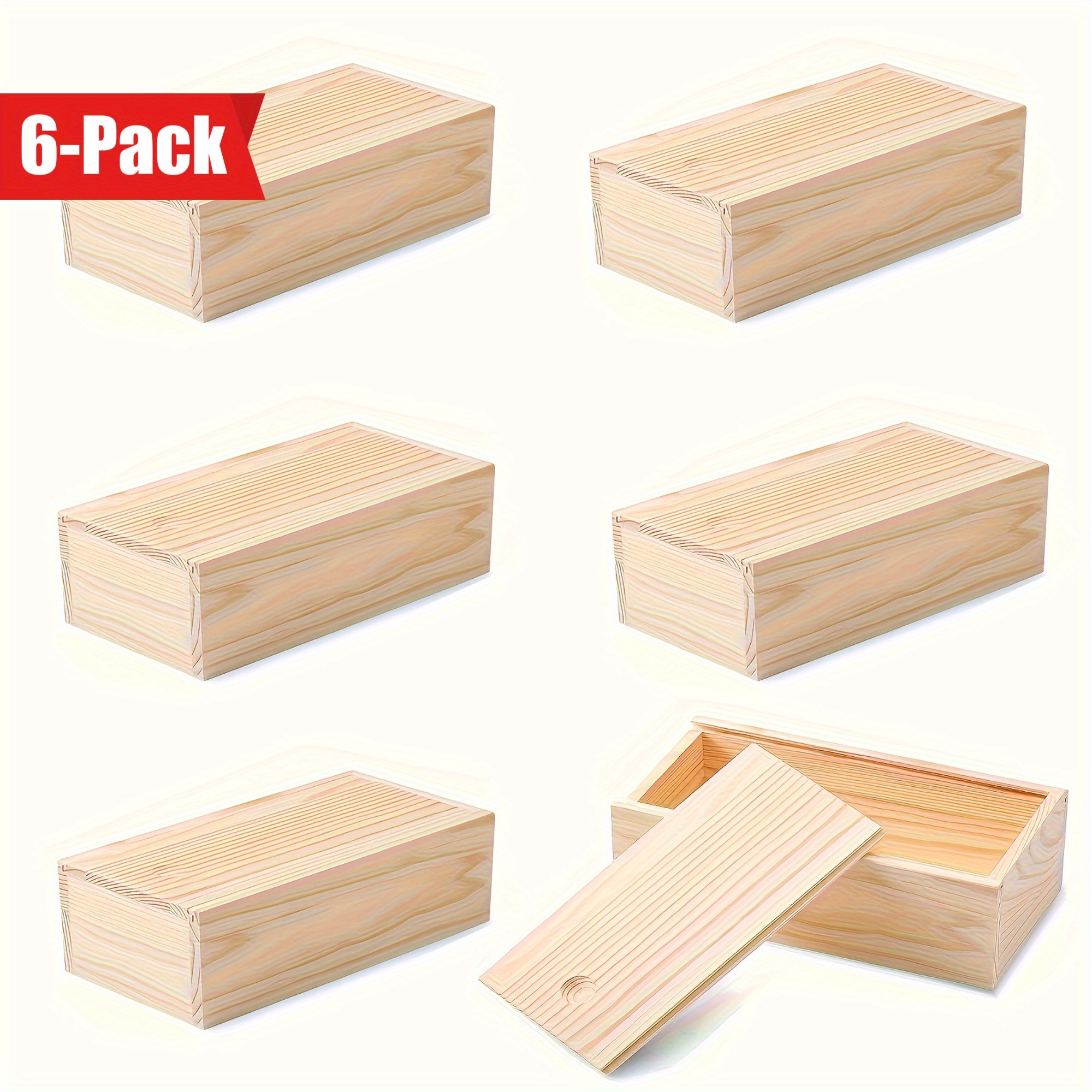 cajas de almacenamiento de madera sin terminar con deslizante de