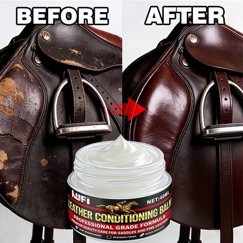 instant leather cream deep moisturizing lubrication safety formula repairs cracked stiff leather suitable for tack boots handbags belts with sponge easy application