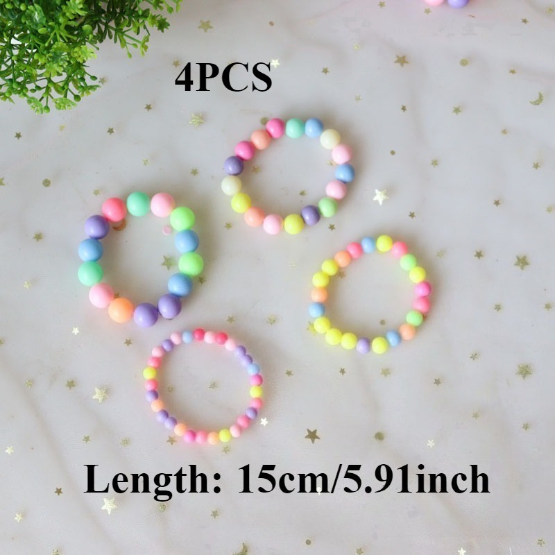 TEMU 4pcs Set, Light-colored Acrylic Plastic Beads In , Cute Colorful Beads, Gift Decoration, Suitable For Wearing On Occasions