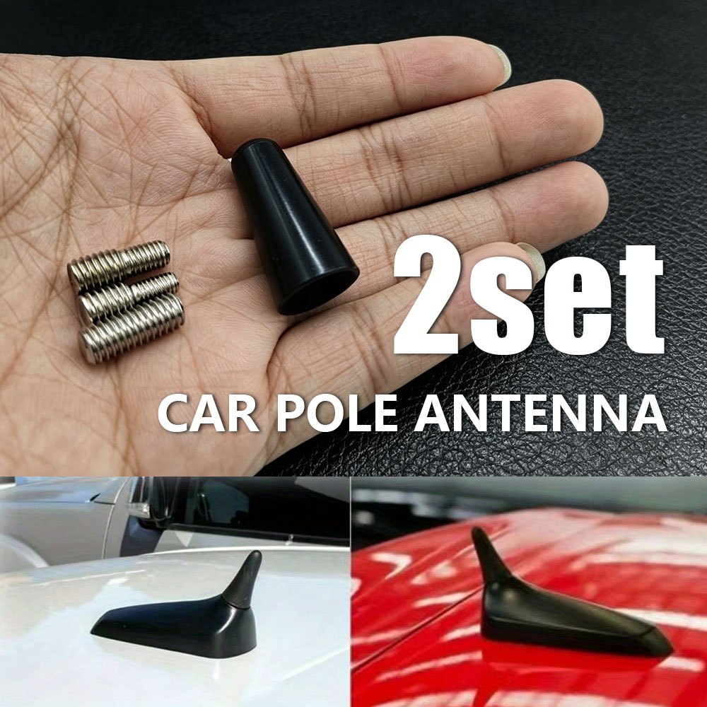 TEMU Juego de 2 piezas de adornos cortos para antena de coche, piezas decorativas de fácil montaje para el techo los modelos de automóviles, que