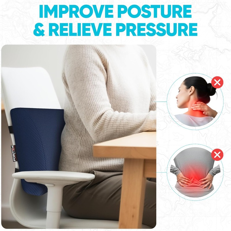 lumbar support cushion back support for office chair and car seat back rest for gaming chair memory foam pillow desk chair cushion breathable washable cover adjustable straps Product details 4