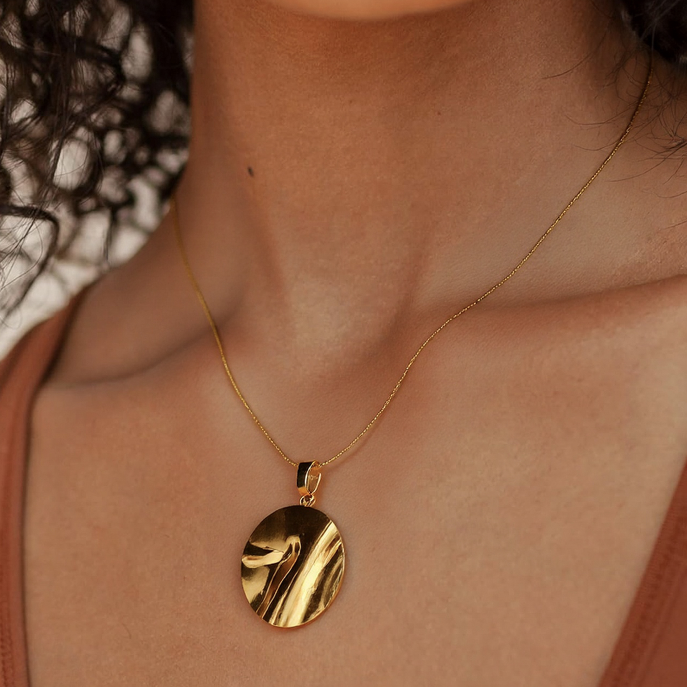 Women's Irregular Textured Stainless Steel Fashion Necklace