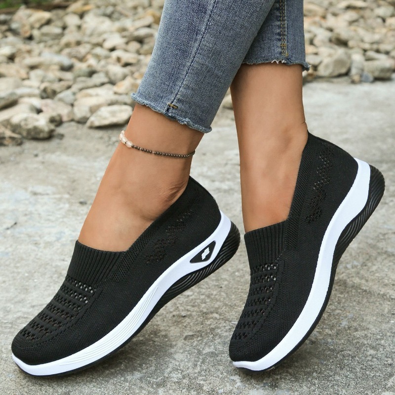 TEMU Women's Breathable Mesh Walking Shoes, Non-slip Comfortable Sneakers For Outdoor Hiking, Casual Daily Wear, Lightweight Breathable Knit Athletic