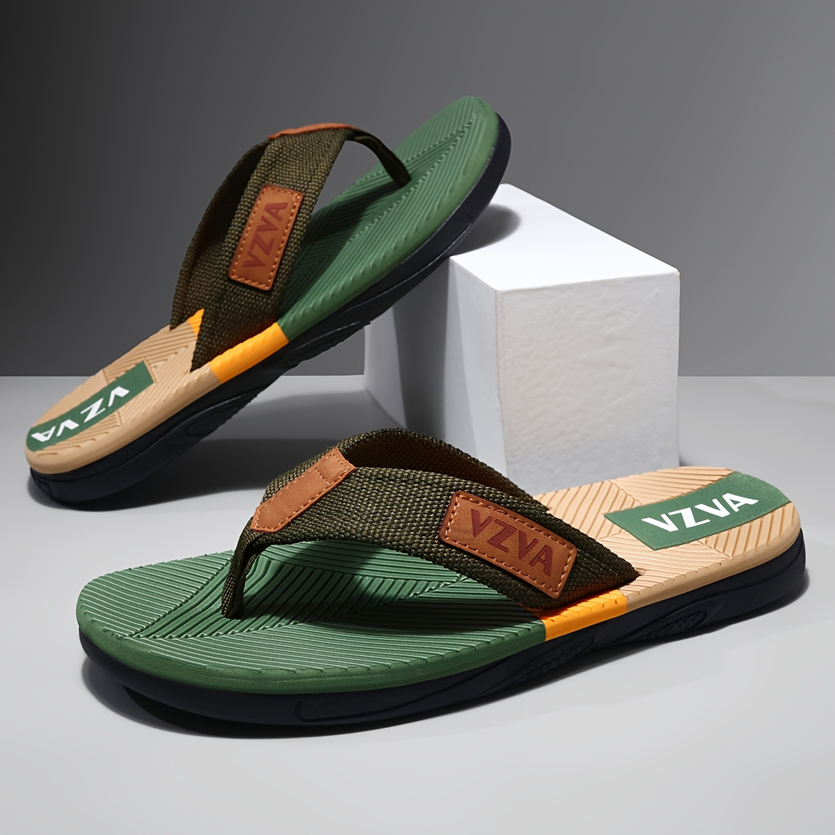 mens non   flops with cushioned insoles and pu soles lightweight eva upper layer   arch support black blue block indoor and outdoor sandals suitable for beach   use casual comfortable shoes mens beach sandals m beach sandals for men flip flops for men cushioned mens plus size sandals mens sandals high quality arch support sandals for men home slippers summer sandals   sandals breathable footwear durable construction Product details 4