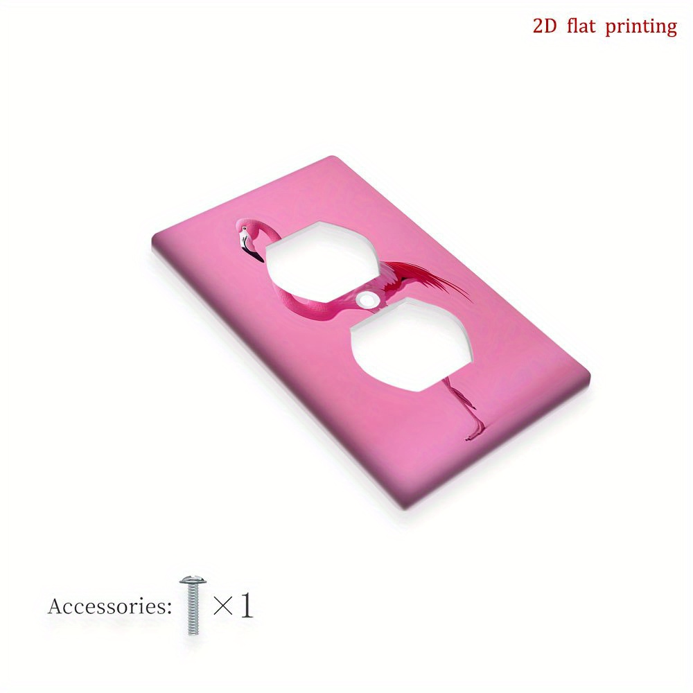 TEMU 1pc [2d Flat Printing] Decorative Wall Plate Cover Featuring A On A Pink Background, Suitable For Outlets In Home Offices, Kitchens, And