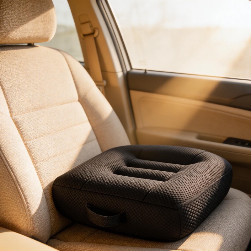 adult height increasing cushion 16 inches by 16 inches 4 inches thick suitable for shorter drivers   cushion for office chairs car safety seat cushion ideal for driving Product details 1