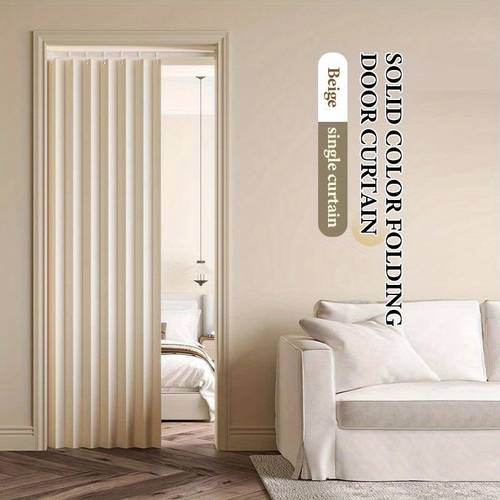 1pc minimalist accordion door curtain foldable windproof partition with hooks storage straps modern polyester decor for living room bedroom kitchen multiple colors sizes design room curtains bedroom divider