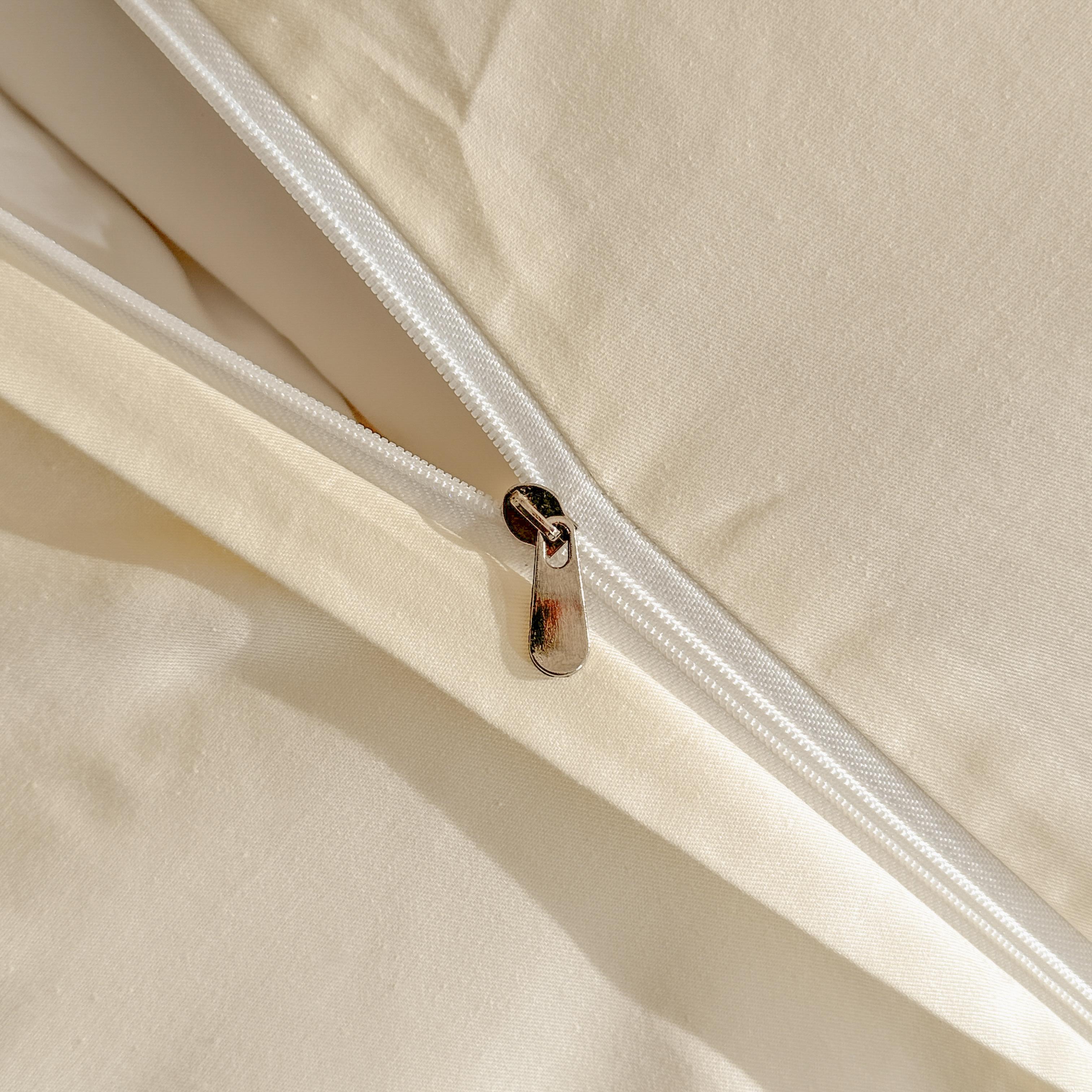 4pcs Luxury 100% Cotton High-Quality Duvet Cover Set, 1 Duvet Cover+ 2 Pillowcases+ 1 Flat Sheet, Soft Skin-Friendly Breathable, All Season for Single& Double Bed, Machine Washable, Ideal for Home, Dorm, Bedroom, Apartment& Guest Room