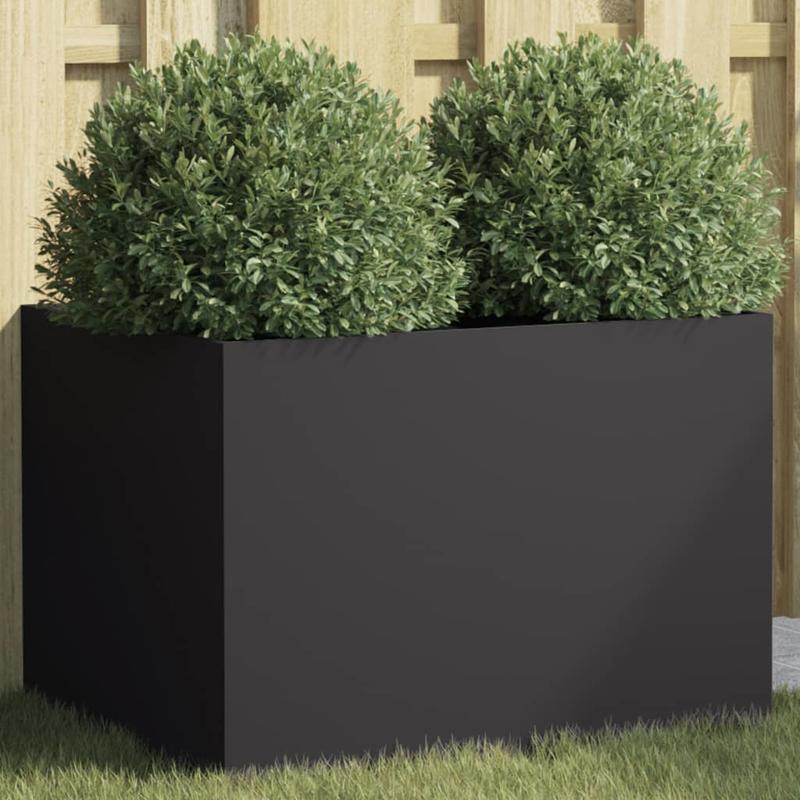 

1pc Modern Black Metal Planter Box, 62x47x46cm, Outdoor Plant Container, Ideal For Home Garden, Balcony, And Decoration